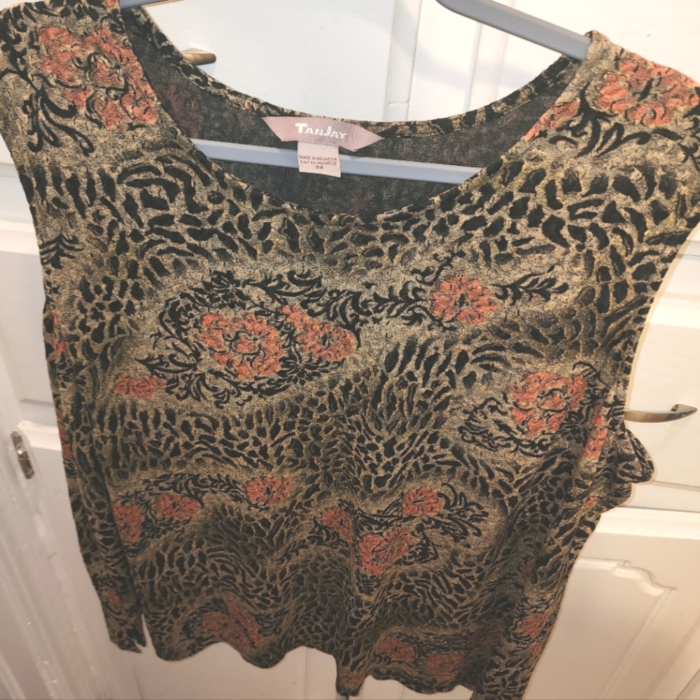 3x blouse flowers an animal print